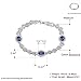 iCAREu Platinum Plated Diamonds and Blue Zircons Bracelet for Women, Girls,8