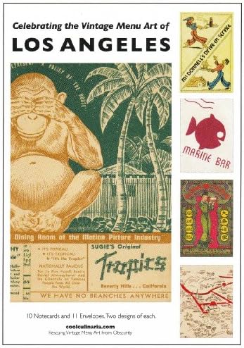 Cool Culinaria Los Angeles Vintage Menu Note Cards (Box of 10)