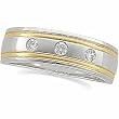 14K Two-Tone Gold Diamond Wedding Band Duo - Gent's Ring