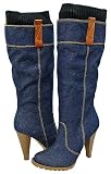 Bamboo Jojo-38L Dk Blue Denim Women Boot