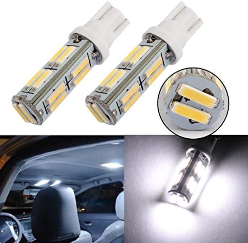 LLCJ 2PCS Car T10 7014 14SMD White LED Bulb DC12V Bulbs For Interior Light, Car Dome Light, Reading Lamp, Household Berth Lamp, Lamp, Students Lamp, License Plate Lamp