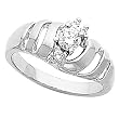 14K White Gold Diamond Engagement Ring - 0.30 Ct.