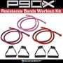 P90X Comfort Grip Resistance Bands Workout Kit - Set of 3: Light, Medium, Heavy