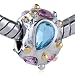 Pugster Pandora Style Bead Heart Pink Pale Blue Crystal Charm Bead Fits Pandora Bracelet