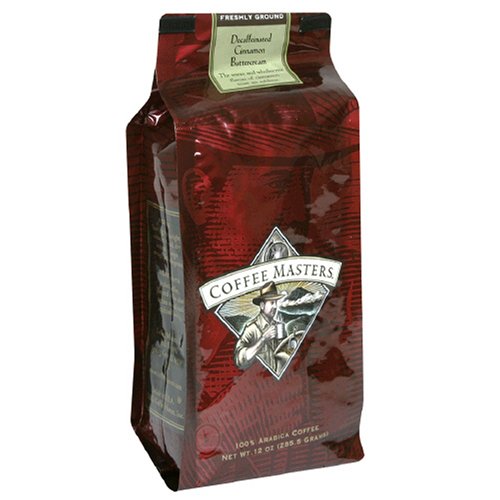 Coffee Masters Flavored Coffee, Cinnamon Buttercream Decaffeinated, Ground, 12-Ounce Valve... by Coffee Masters