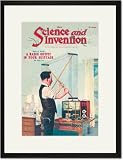 Black Framed/Matted Print 17x23, Science and Invention: How to Build a Radio Outfit in Your Suitcase