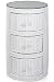 Kitchen & Housewares : Glass-top Storage Pedestal Three-drawer White