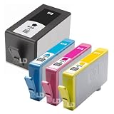 HP 920XL Four Pack Black & Colors INK Cartridge Set (Black CD975AN, Yellow CD974AN, Cyan CD972AN, Magenta CD973AN)