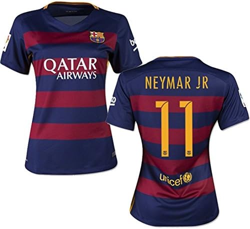 Fwinl Women's Spain Barcelona Second Away Custom Soccer Jersey, #11 NEYMAR JR, Medium