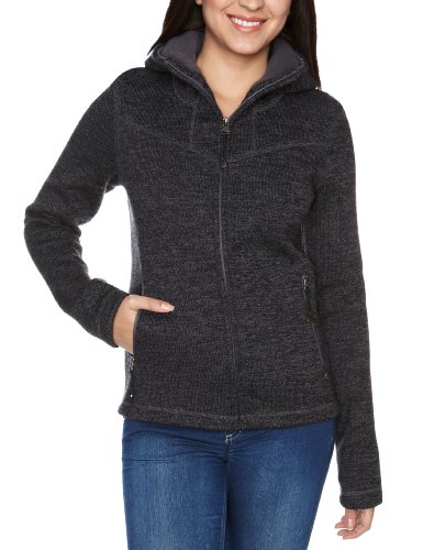 Bench Damen Strickjacke gebondet mit Kapuze BONDED FIRE, black, XL Preisvergleich