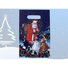 100 Kunststoff Tragetaschen Tragetasche Einkaufstasche "Weihnachten"