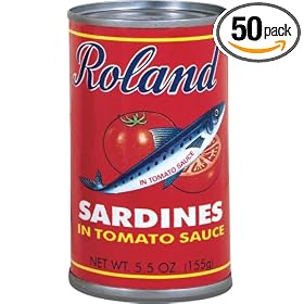 Roland Sardines in Tomato Sauce, 5.5-Ounce can (Pack of 50)