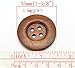 PEPPERLONELY Brand 20PC Brown Large 4 Hole Round Wood Buttons Scrapbooking Sewing Buttons 35mm (1-3/8 Inch)