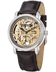 Stuhrling Original Womens 460L.1215K31 Classic Delphi Avon Mechanical Skeleton Brown Leather Strap Watch