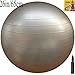 Fitness Ball with Air Pump, Grey, 65cm/26in Diameter, Instruction Chart Included, Exercise Gym Swiss Stability Ball