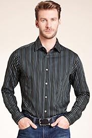 Autograph Pure Cotton Shadow Striped Shirt
