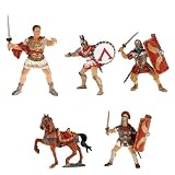 Papo Roman Soldier Set: Caesar, Caesar's Horse, Roman Centurion, Roman Legionary, Spartan Hoplite