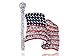 Alilang Silver Tone Crystal Rhinestone 4th of July American USA Flag Patriotic Pin Brooch