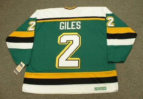 CURT GILES Minnesota North Stars 1990 CCM Vintage Throwback Away Hockey Jersey, LARGE
