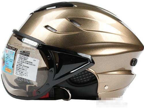 Motorcycle Helmet Goggles DOT Approved Vintage Half Helmet Retro Vintage EVO Helmet Sports Street Bike Cruiser Scooter Snowmobile Helmet with Pilot Goggles (Brown)