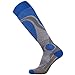 Pure Athlete Elite Wool Ski Socks - Lightweight Merino Wool Thermal Warm Skiing and Snowboarding Sock, for Men and Women (Large, 1 Pair - Blue)