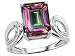 

3.20 cts Genuine Large Emerald Cut Mystic Rainbow Topaz Ring. - 14kt White or Yellow Gold