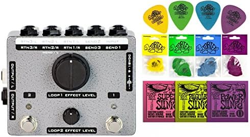 Xotic Effects Stereo X-Blender Series/Parallel Effects Looper String Bundle w/ 2 free Items: Ernie Ball Guitar Strings, 1 Dozen Dunlop Tortex Picks