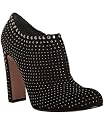 Prada black rhinestone studded suede ankle boots