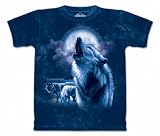 The Mountain Mens Full Moon Wolves Short Sleeve Tee