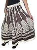 Designer Tie Skirt Brown Floral Printed Boho Chic Hippie Gypsy Fashion Skirts