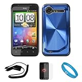 Blue Metallic Cosmo Wave Design Protective Snap-On Case Cover for HTC Droid ....