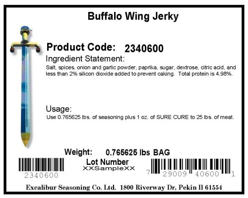 Excalibur Buffalo Wing Jerky Seasoning, 12.25-Ounce Units (Pack of 12) by Excalibur