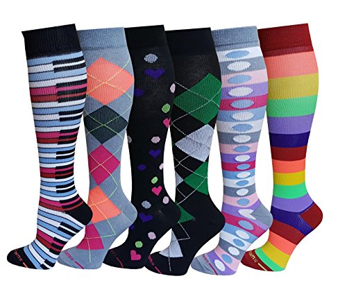 6 pairs pack moderate ( 15-20 mm hg ) sports , travelers , anti-f…