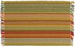 Durable Hand Woven 100% Cotton Colorful Orange and Red Striped Placemat 12x18 Inches Set / 6