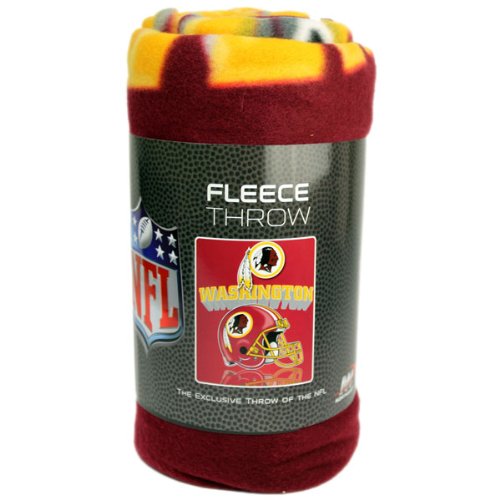 Nfl Washington Redskins Helmet Full Color Logo Fleece Throw 50x60 Inch