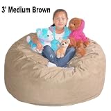 Review   / 3' Ft. Medium Brown Cozy Sac Bean Bag Chair Love Seat