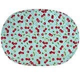 Blue Cherries Oval Quilted Placemat