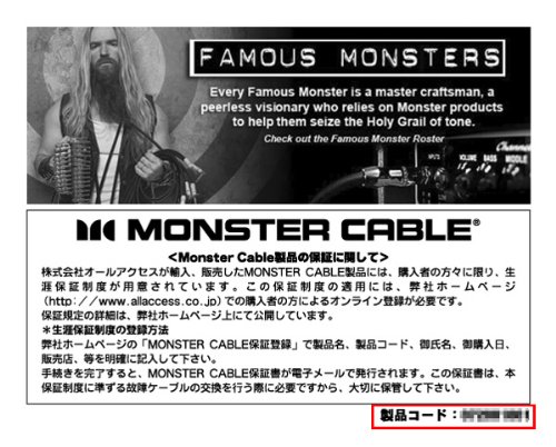 Monster Rock - 21' Instrument Cable - Angled to Straight 1/4" plugs