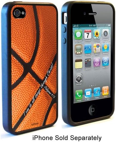 Philippians 4:13 Basketball iPhone 4/4s Rubber Case - Christian Theme - Bible Verse Philippians 4:13