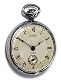 Bernex Swiss Made Mechanical Rhodium Plate Open Face Pocket Watch