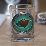 NHL Minnesota Wild Crystal Coat Emblem 2 oz. Square Shot Glass
