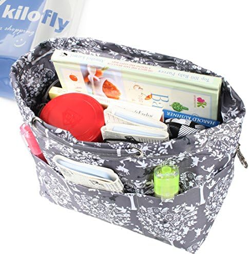 kilofly Purse Insert Tote Cosmetic Make-Up Bag Handbag Organizer [Tree]