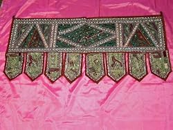 Firebrick Beads Sari Toran Wall Tapestry Topper Valance Free Shipp
