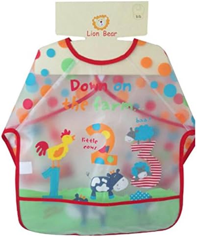 Long Sleeve Waterproof Coverall Baby Bibs Cute The Farm Toddler Newborn Scarf Feeding Smock For Children