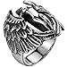 Men's 316L Stainless Steel Large Cross Angel Wing Unisex Ring Band Vintage Gothic Punk Biker Silver Black