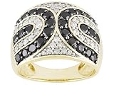 10KT 2.00CTW WHITE AND IRRADIATED BLACK DIAMOND RING