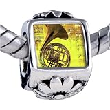 51RvUX20BaL. SL160  Pandora Style Bead Music Romantic Saxophone Photo Flower European Charm Beads Fits Pandora Bracelet