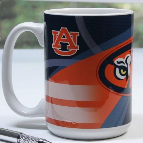 Auburn Tigers 15 Oz. White Carbon Fiber Mug
