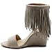 Ollio Womens Shoe Fringe High Heel Wedge Sandal