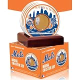 New York Mets Coasters with Game Field Dirt (Set of 4)